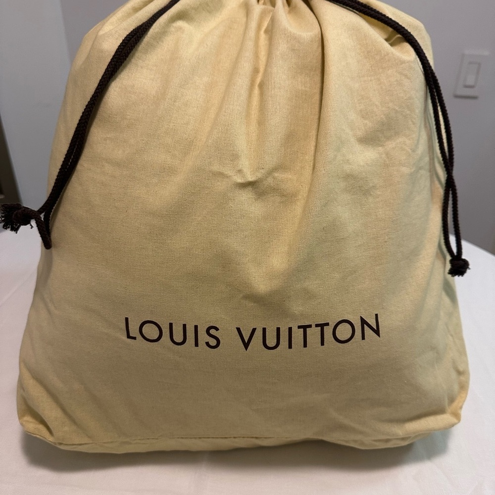 Louis Vuitton Cream Bag with Black Drawstrings